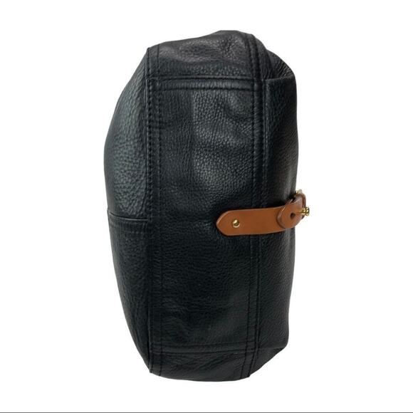 Lauren by Ralph Lauren "Asher" Hobo Black Tumbled Leather Shoulder Bag - Picture 9 of 14